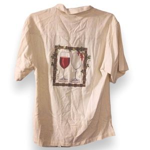 Luau Short Sleeve Shirt Men's
Medium Embroidered Wine Glasses
Optimist Ivory